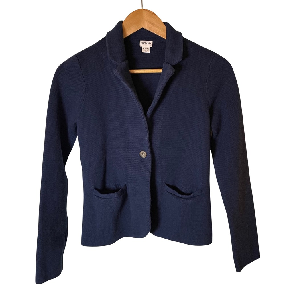 Crewcuts J.Crew Girl Sweater Blazer Size XL 12-14 Blue Academia Old Money Preppy